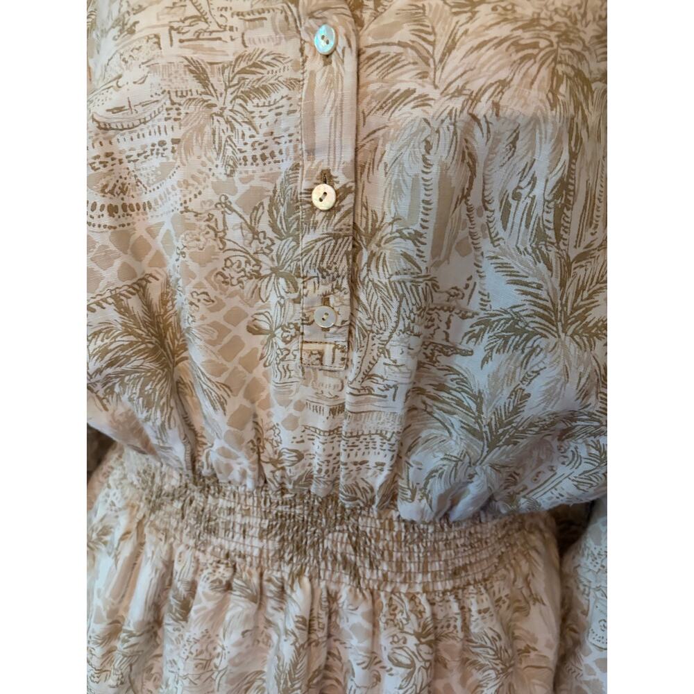 LILLY PULITZER Abralynn 100% Linen Shirtdress Sand Bar Palm Beach Paradise 12 - Picture 4 of 15